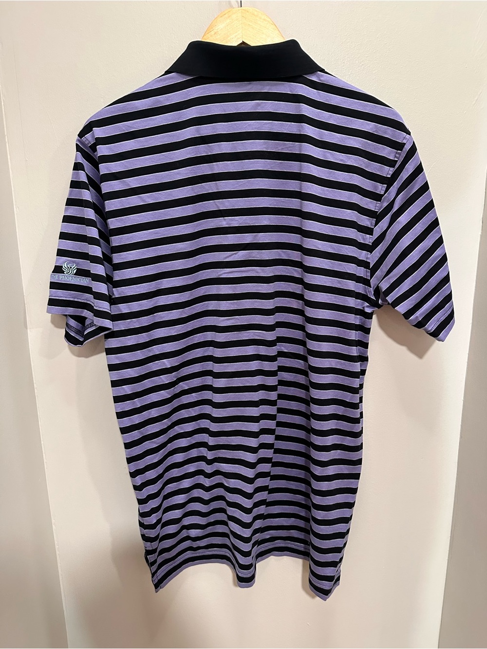 Peter Millar Striped Polo Shirt - Black & Lavender. Size M. - Picture 6 of 11